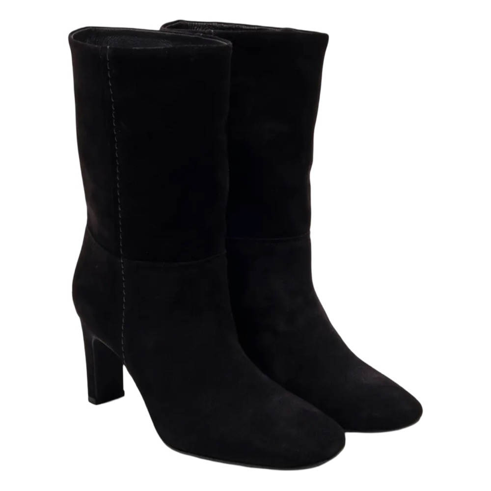 Free People Claudette Slouch Suede Leather Boot Black Size 8